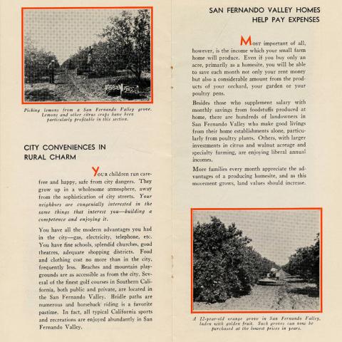 Now is the Time to Buy a Small Farm Near Los Angeles brochure, 1932. California Tourism and Promotional Literature Collection.