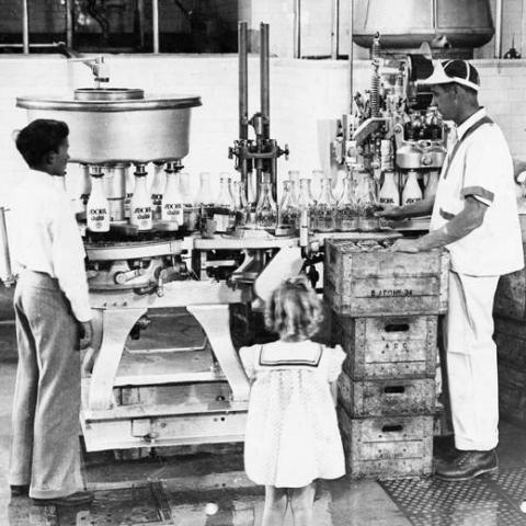 Adohr Farms milk bottling facility, ca. 1936