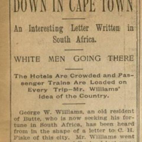 “Down in Cape Town.” Sam Hayes Scrapbook