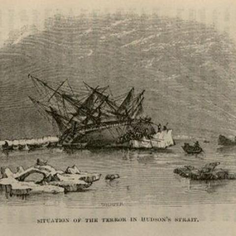 H.M.S. Terror sinking in Hudson’s Strait. Winter in the Arctic Regions