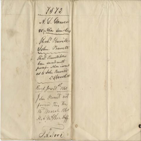 Cover of Summon of Richard Prewitt and John Prewitt to appear in court