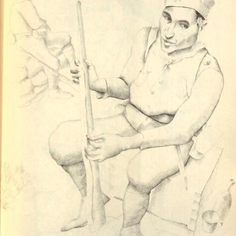 Sketch of a Republican soldier in All The Brave