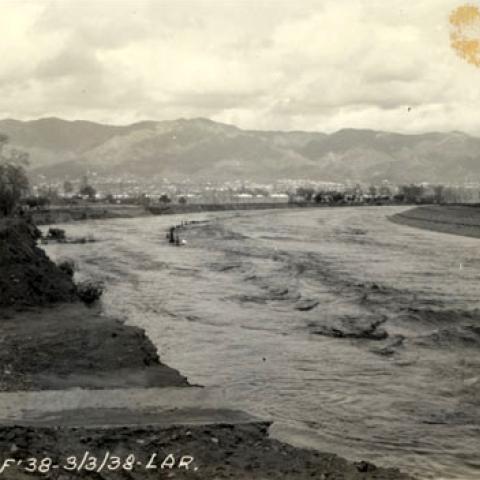 Photograph of Los Angeles River Flood, Burbank, 1938