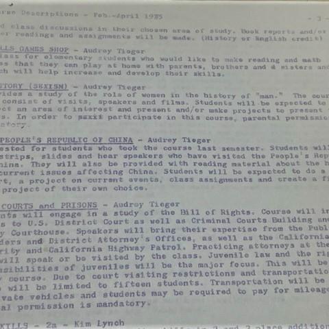 Spring Course Descriptions, 1975