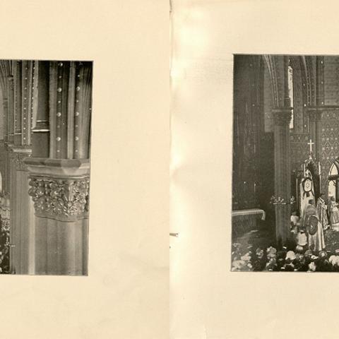 Interior View of St. Joseph Church Taken During Dedication and St. Joseph Church Sanctuary