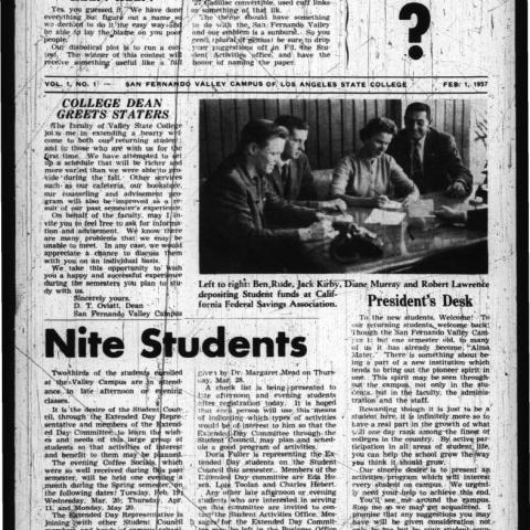Daily Sundial, Volume 1, Number 1, February 1, 1957