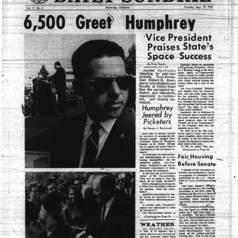 “6,500 Greet Humphrey,” Daily Sundial, September 27, 1966