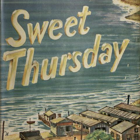 Dust jacket front cover, Sweet Thursday, first edition