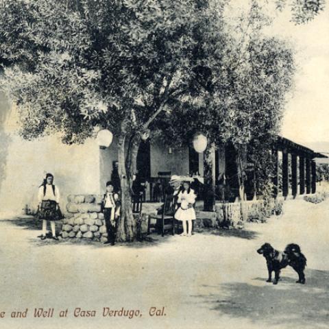 Old Adobe and Well at Casa Verdugo, Burbank, California, circa 1910-1917