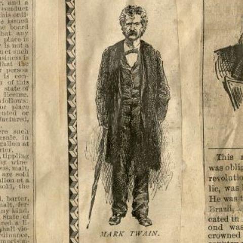 Mark Twain sketch. Temperance Scrapbook 