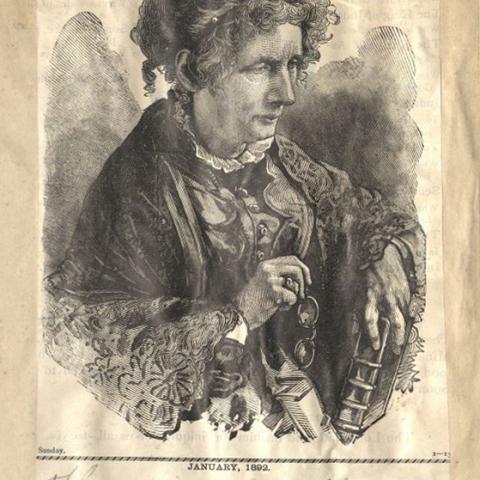 Harriet B. Stowe sketch. Temperance Scrapbook