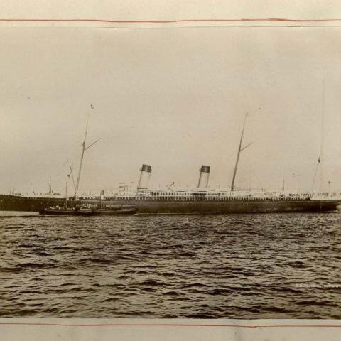 A picture of the Teutonic, a luxury steamship