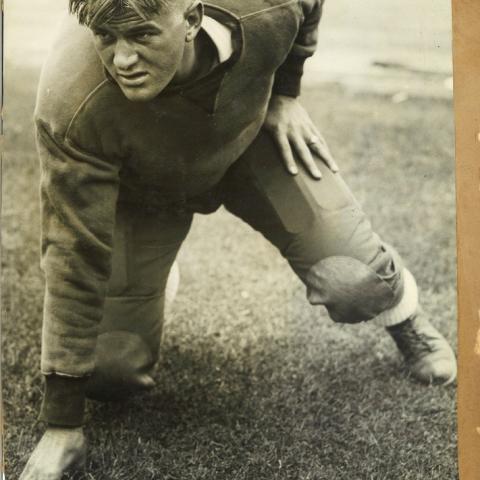 Unidentified college football player photograph, ca. 1920s