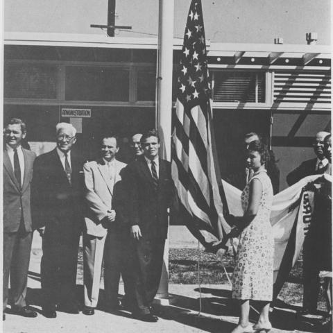 First flag raising at the San Fernando Valley campus