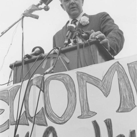 Eugene McCarthy at Valley State, May 23, 1968. University Archives Photograph Collection