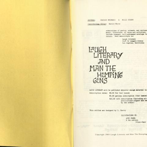 Title page of "Laugh Literary..." volume 1, number 1
