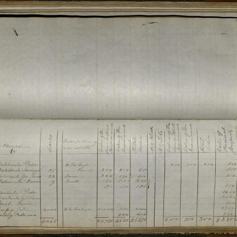 Duplicado del Libro de Avaluos (assessor’s book), Verdugo Family entries, 1854