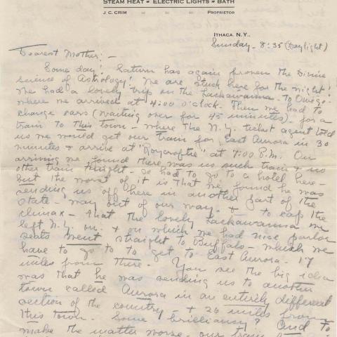 Letter from Vahdah Olcott-Bickford to her mother, July 6, 1920, Vahdah Olcott-Bickford Collection