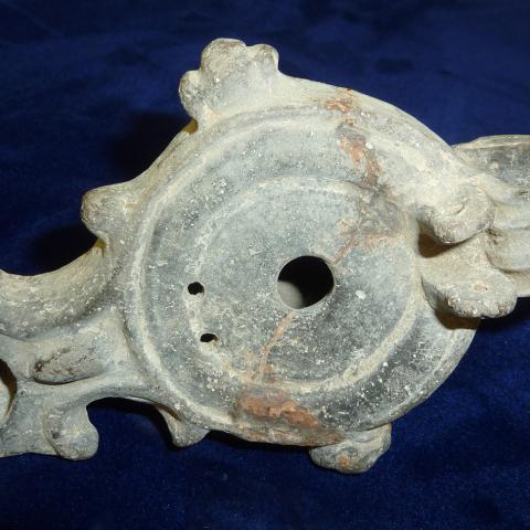 Clay lamp belonging to the Booth family