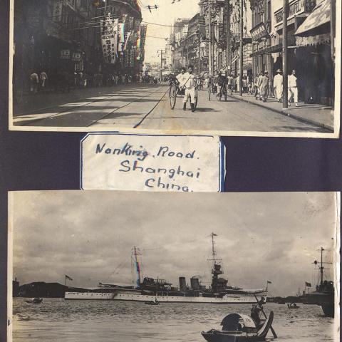 Nanking Road, Shanghai and Harbour photographs from Robert J. White Photograph Album, William White Collection