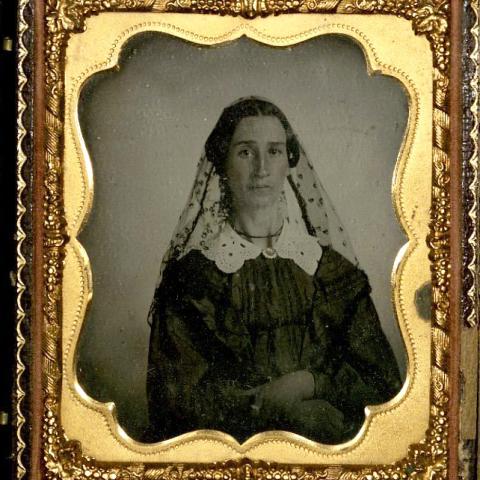 Portrait of woman wearing a veil
