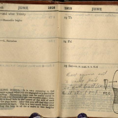 Notes by Ganong and an illustration on how to fix squeaky boots