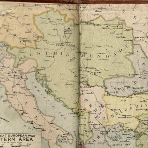 Map of the eastern area of the Great European War