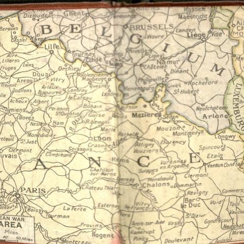 Map of the western area of the Great European War