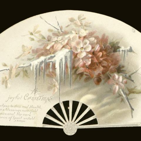 Fan-shaped Christmas card