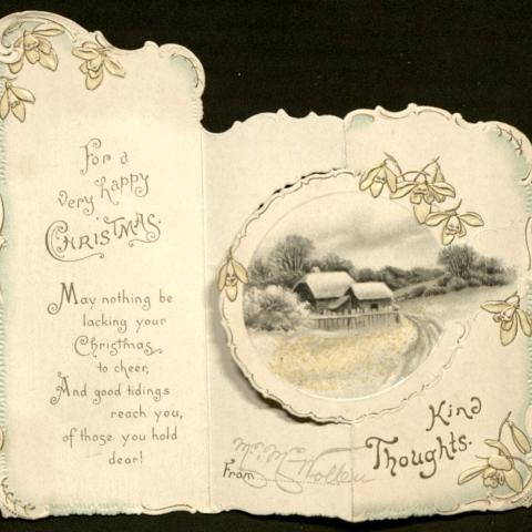 Opened accordion Christmas card
