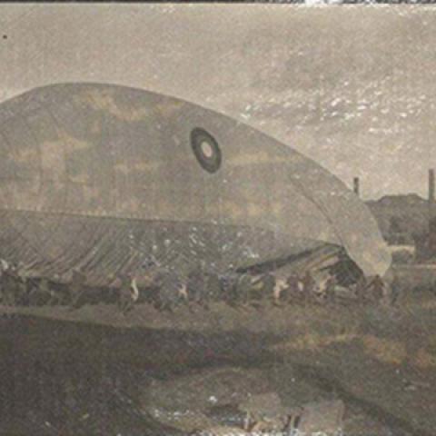 Zeppelin airship preparing for take-off, circa 1918