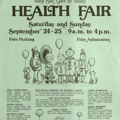 Flyer for the West San Gabriel Valley Health Fair, September 24-25