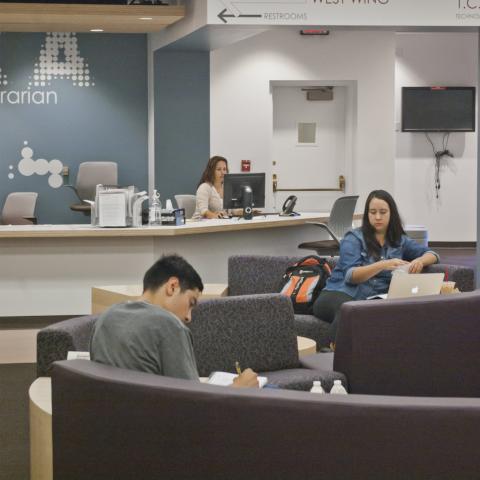 New configurable seating and the new reference desk.