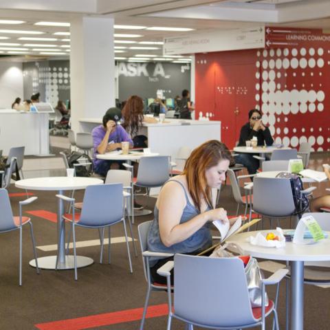 Students using our new cafe area.