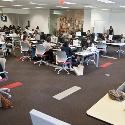 Seating and computer stations in the West wing.