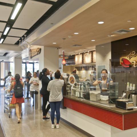 The new Freudian Sip cafe, serving coffee, cookies and more to our hardworking students.