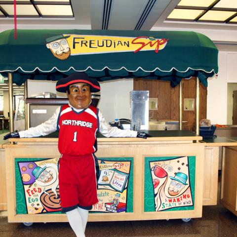 Matty the Matador at the old Freudian Sip cart.