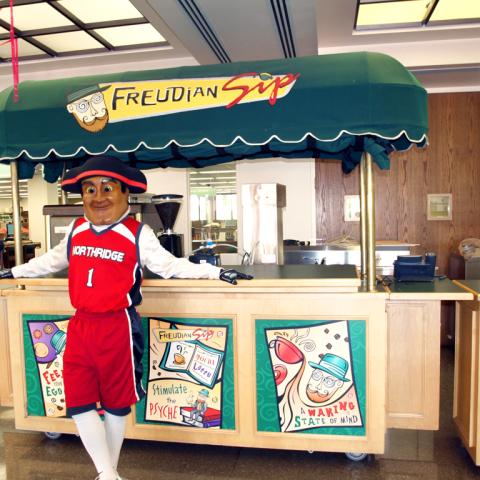 Matty the Matador at the old Freudian Sip cart.