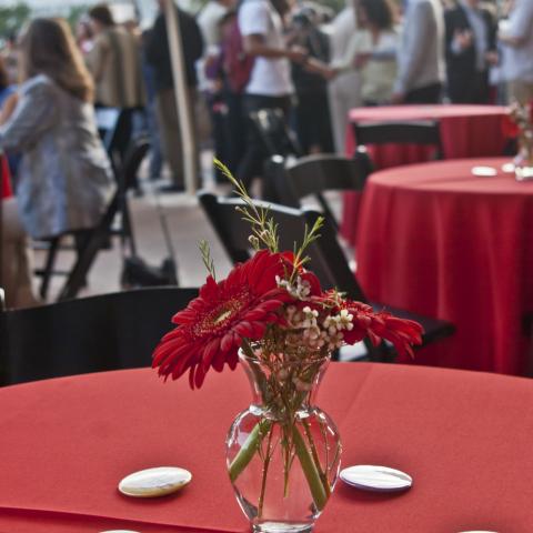 Table setting at the Grand Opening reception
