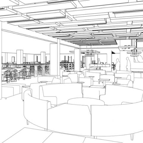 Preliminary sketches for the new Learning Commons.