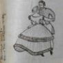 Pen drawing of a Civil War soldier dancing with a lady