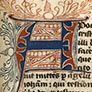 Illuminated "A" from the Book of Revelation, ca.1300