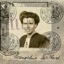 Passport photograph of Eva Tharp, August 1938