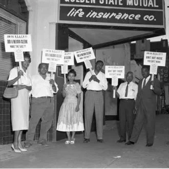 People holding sign boards.