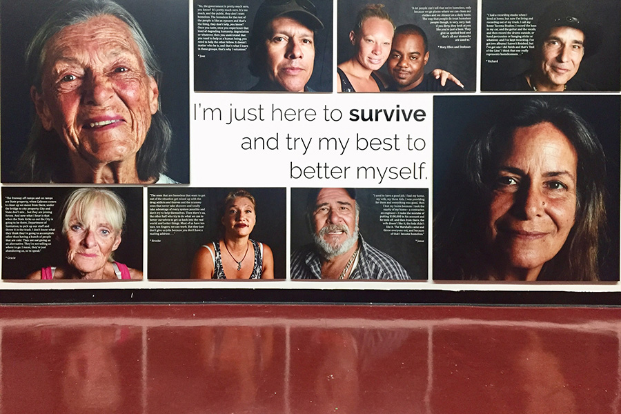 portraits with the statement, I'm just here to survive and try by best to better myself