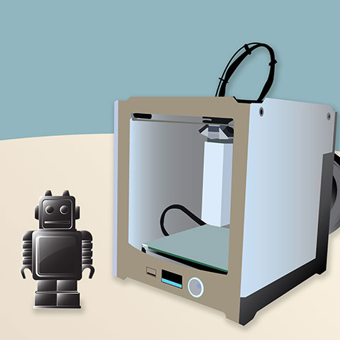 3d printer with printed object