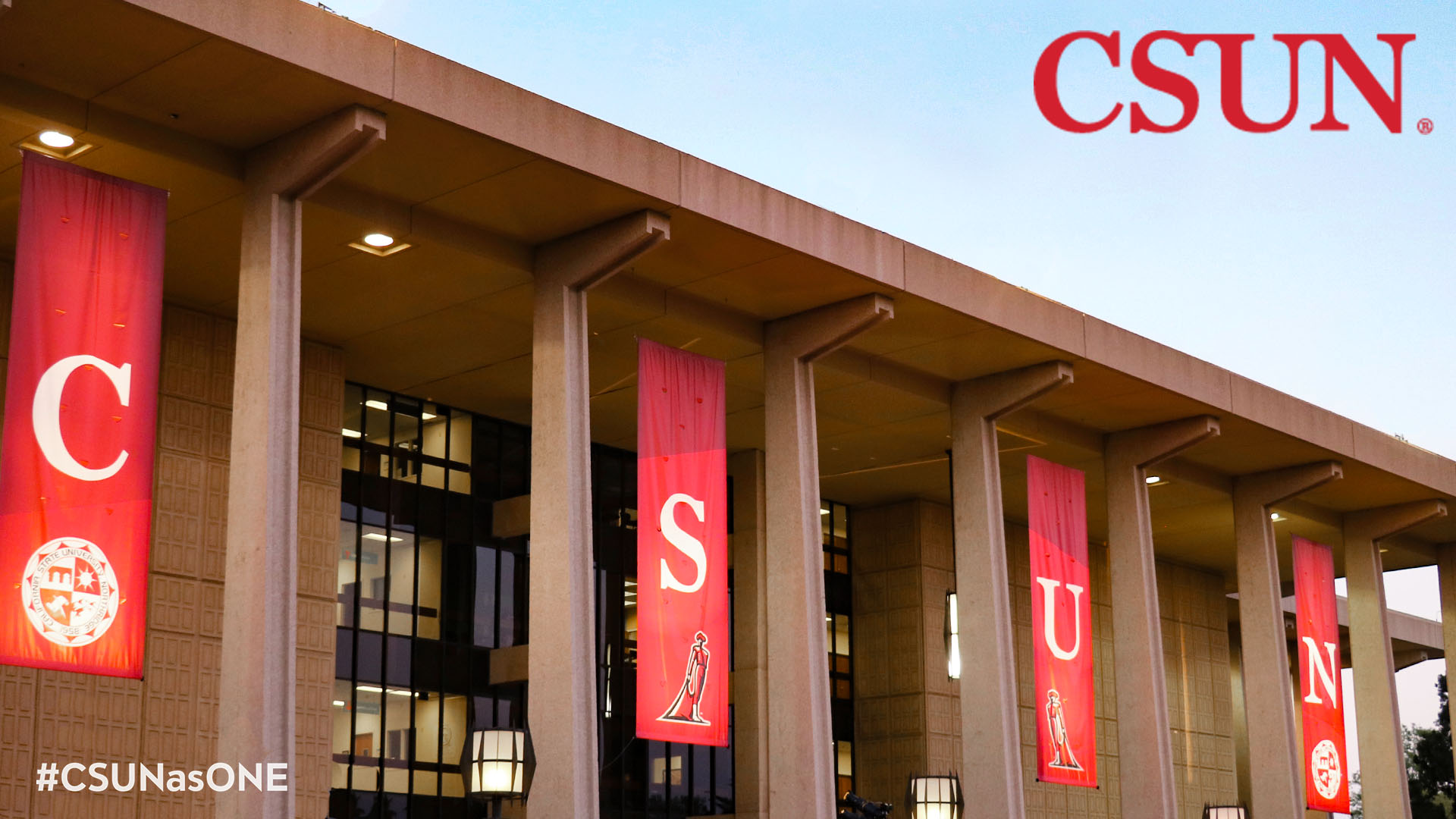 University Library with Banners