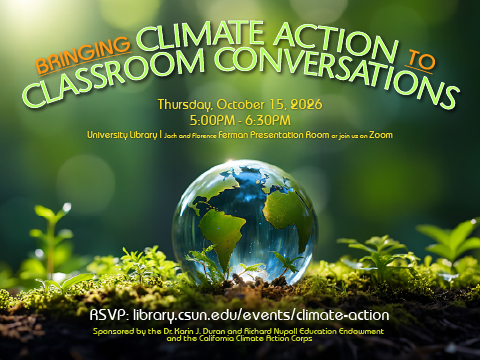 Flier for Bringing Climate Action to Classroom Conversations, Earth on a bed of plants