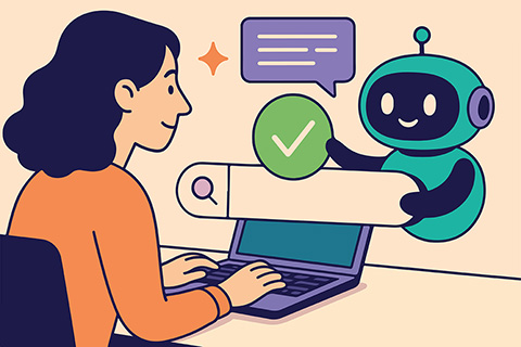 person searching with the aid of a robot