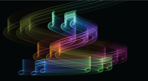 Screenshot of animated musical notes